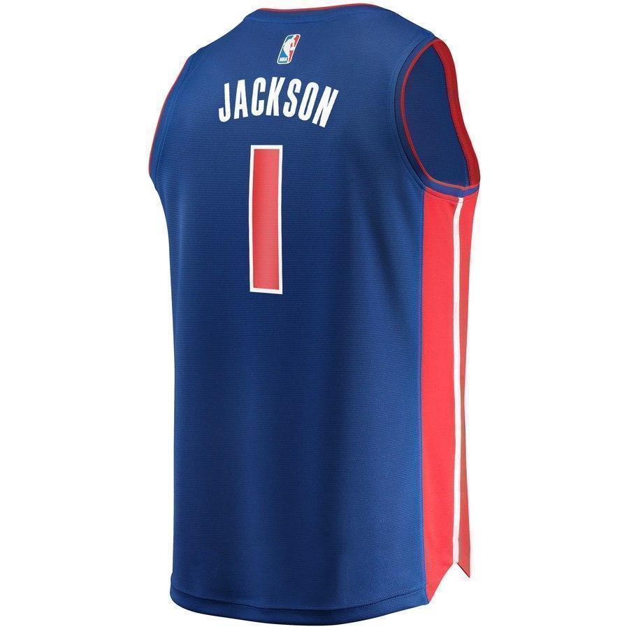 1-Reggie Jackson Detroit Pistons Jersey Royal - Icon Edition