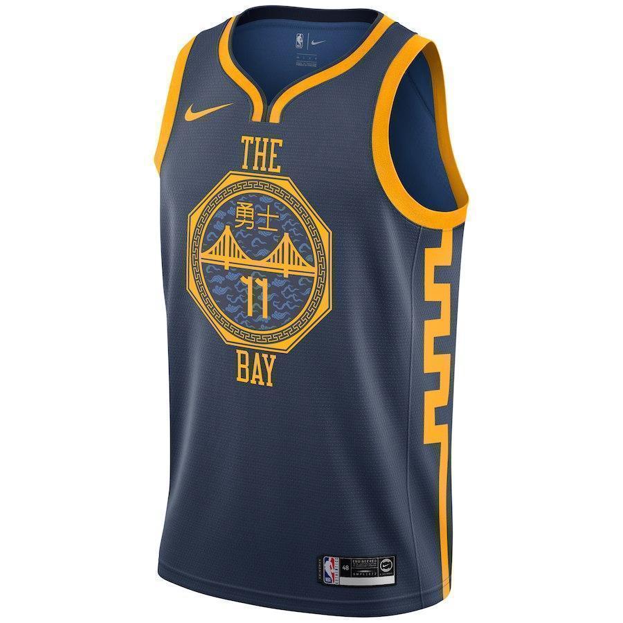 11-Klay Thompson Golden State Warriors Swingman Jersey – City Edition – Navy