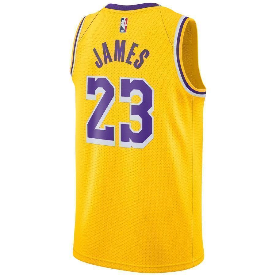 23-LeBron James Los Angeles Lakers Swingman Jersey Gold - Icon Edition