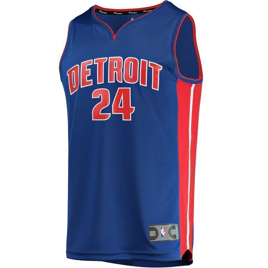 24-Eric Moreland Detroit Pistons Jersey - Icon Edition – Blue