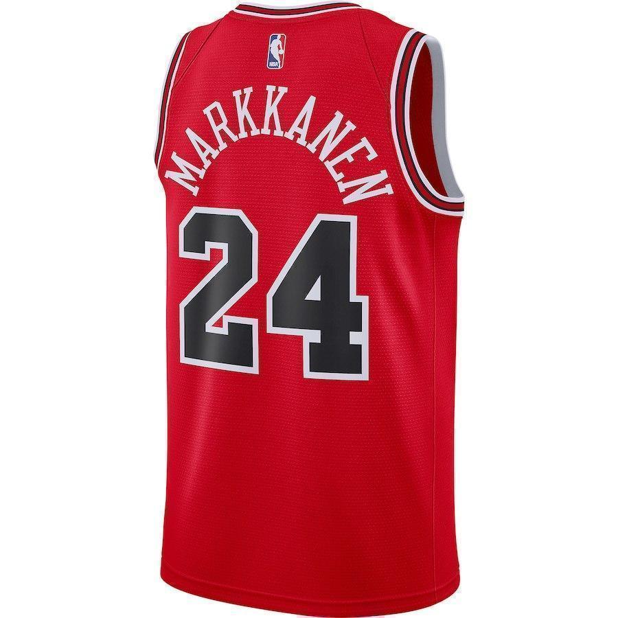 24-Lauri Markkanen Chicago Bulls  Swingman Jersey - Icon Edition – Red