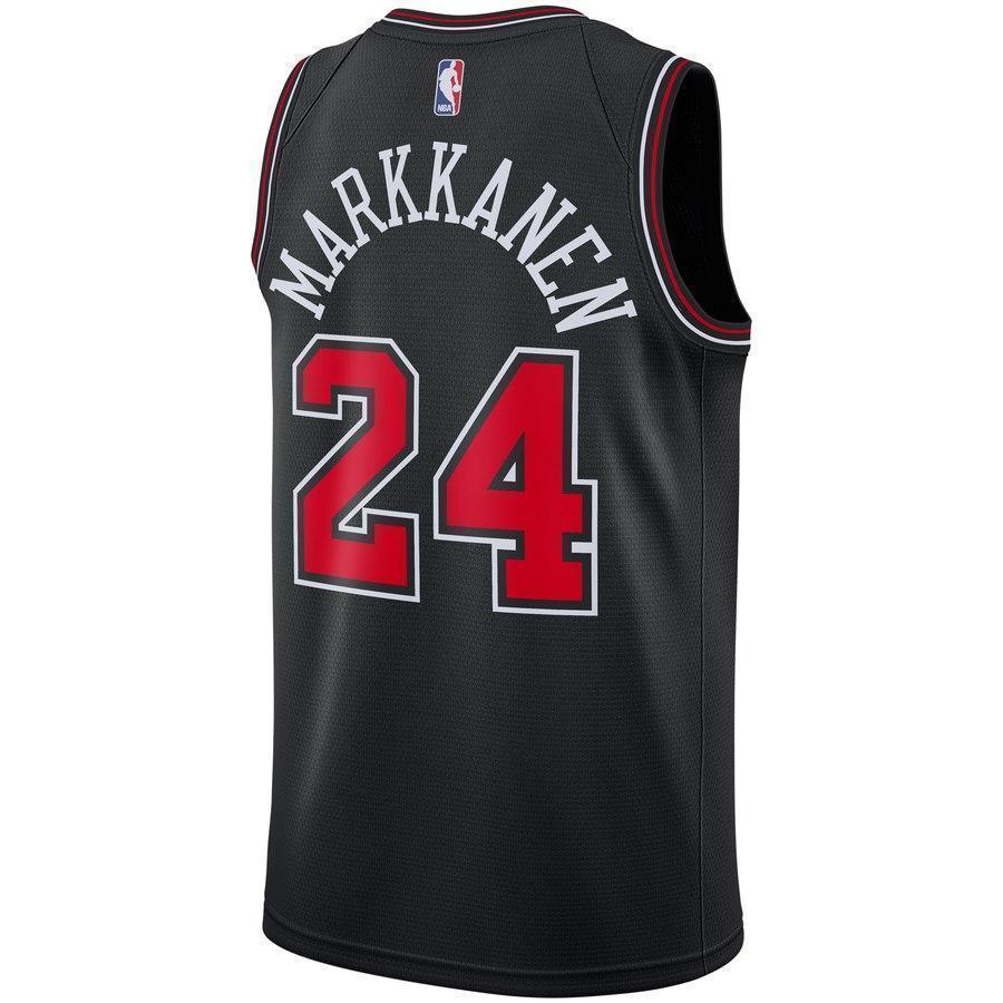 24-Lauri Markkanen Chicago Bulls Swingman Jersey - Statement Edition – Black
