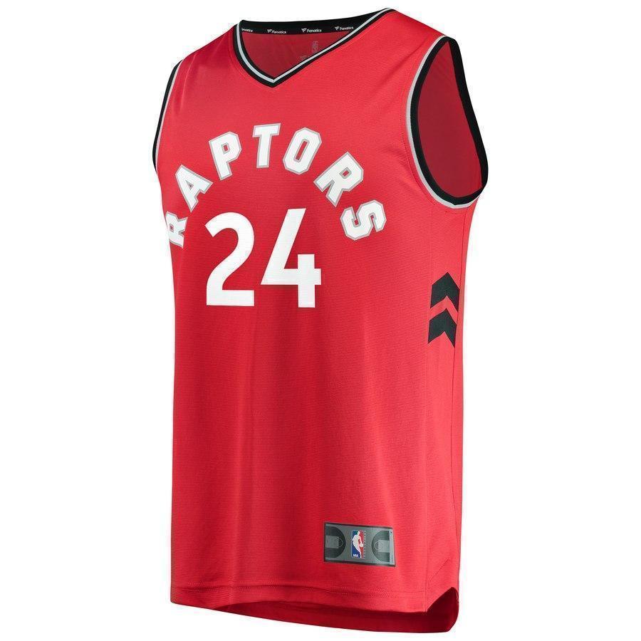 24-Norman Powell Toronto Raptors  Jersey Red - Icon Edition