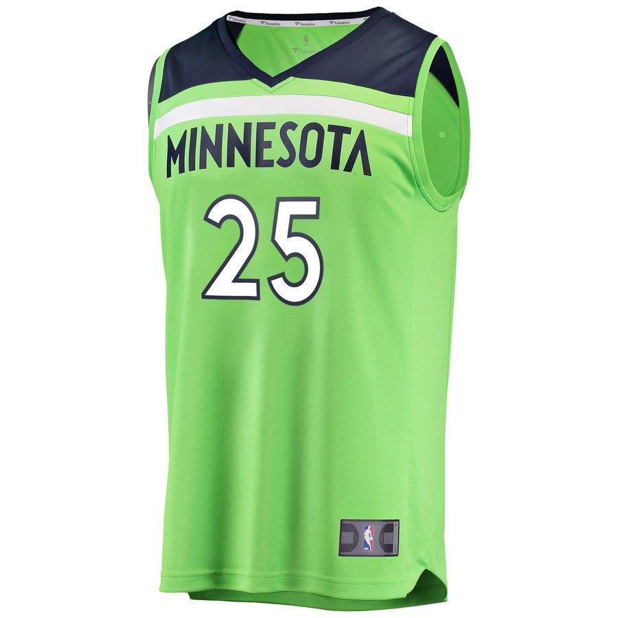 25-Derrick Rose Minnesota Timberwolves  Jersey - Statement Edition - Neon Green
