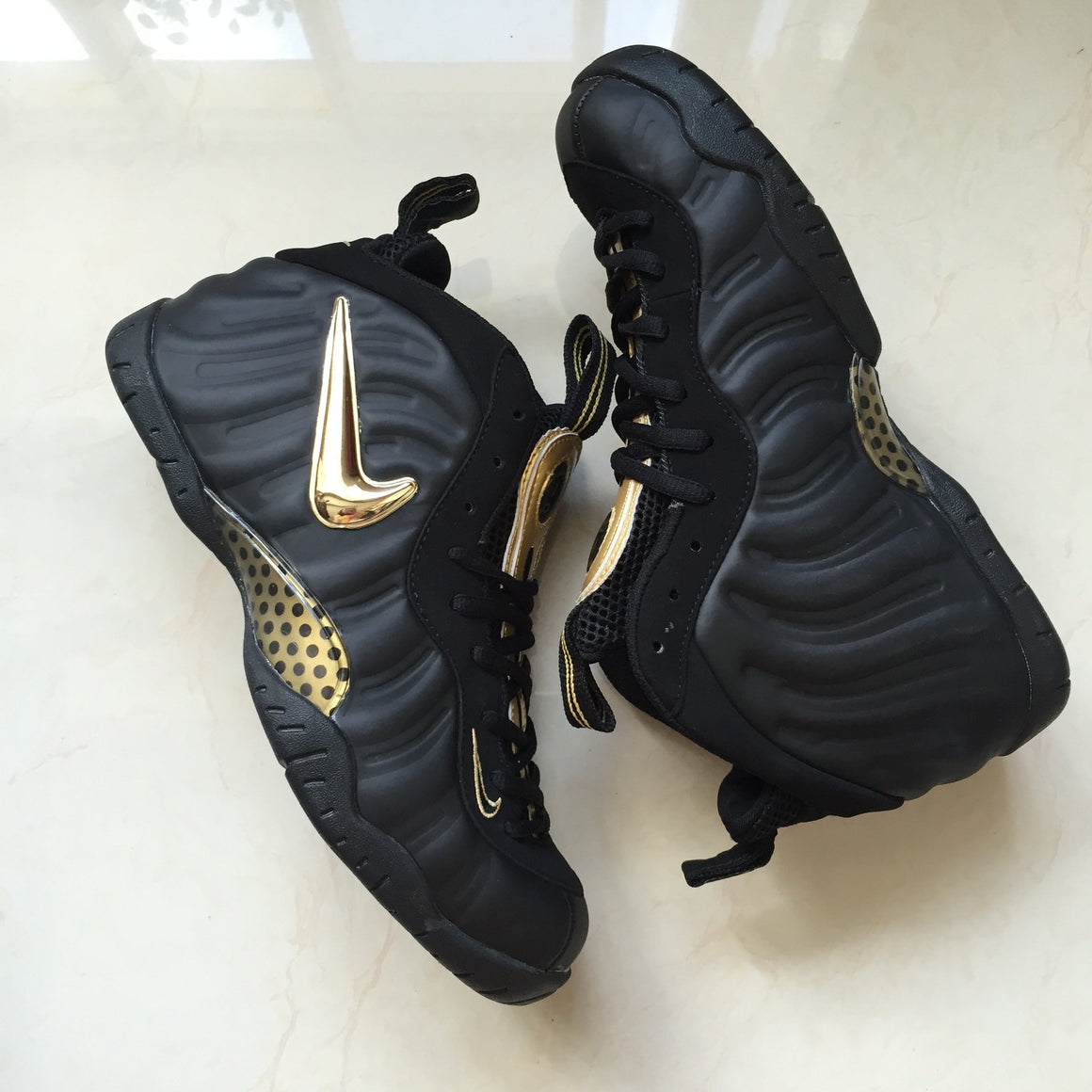 Nike Air Foamposite Pro Black and Metallic Gold