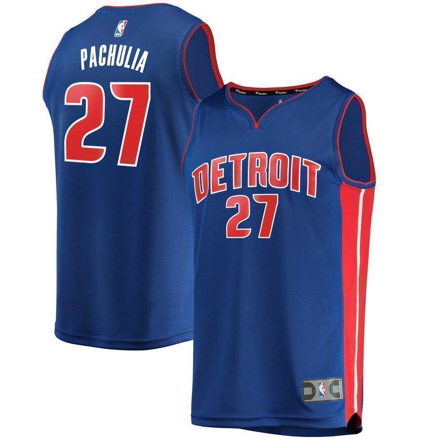 27-Zaza Pachulia Detroit Pistons Jersey - Icon Edition - Blue