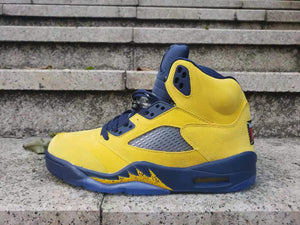 Nike Air Jordan 5 Men's Sneakers Blue Yellow