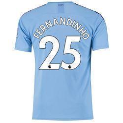 Fernandinho 25 Manchester City Home Soccer Jersey 2019-20