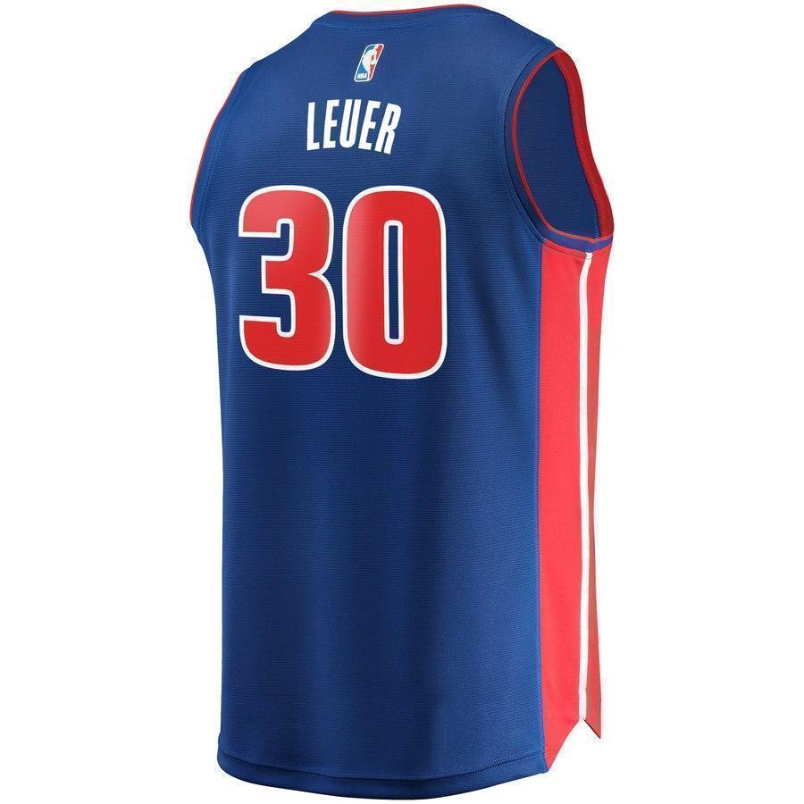 30-Jon Leuer Detroit Pistons  Jersey - Icon Edition – Blue