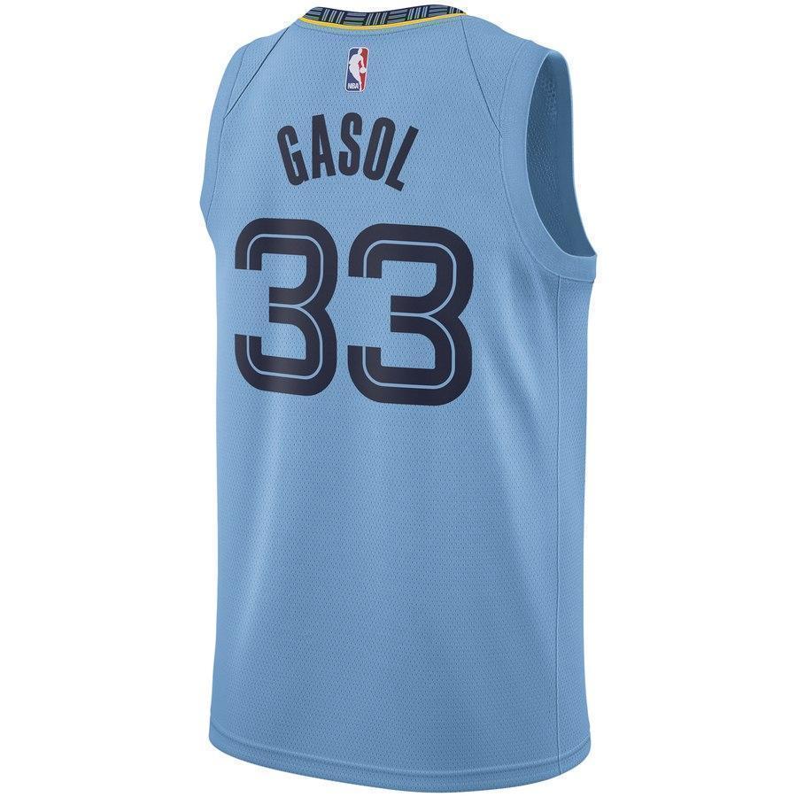 33-Marc Gasol Memphis Grizzlies Swingman Jersey - Statement Edition – Light Blue