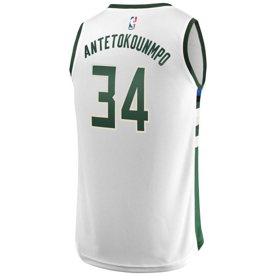 34-Giannis Antetokounmpo Milwaukee Bucks  Jersey White - Association Edition