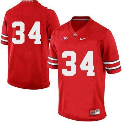 #34 Ohio State Buckeyes Nike Football Jersey - Red