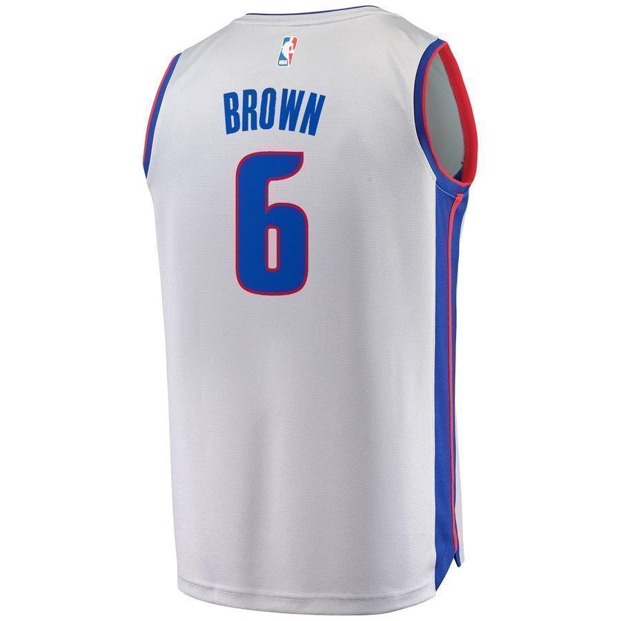 6-Bruce Brown Detroit Pistons Jersey Gray - Statement Edition