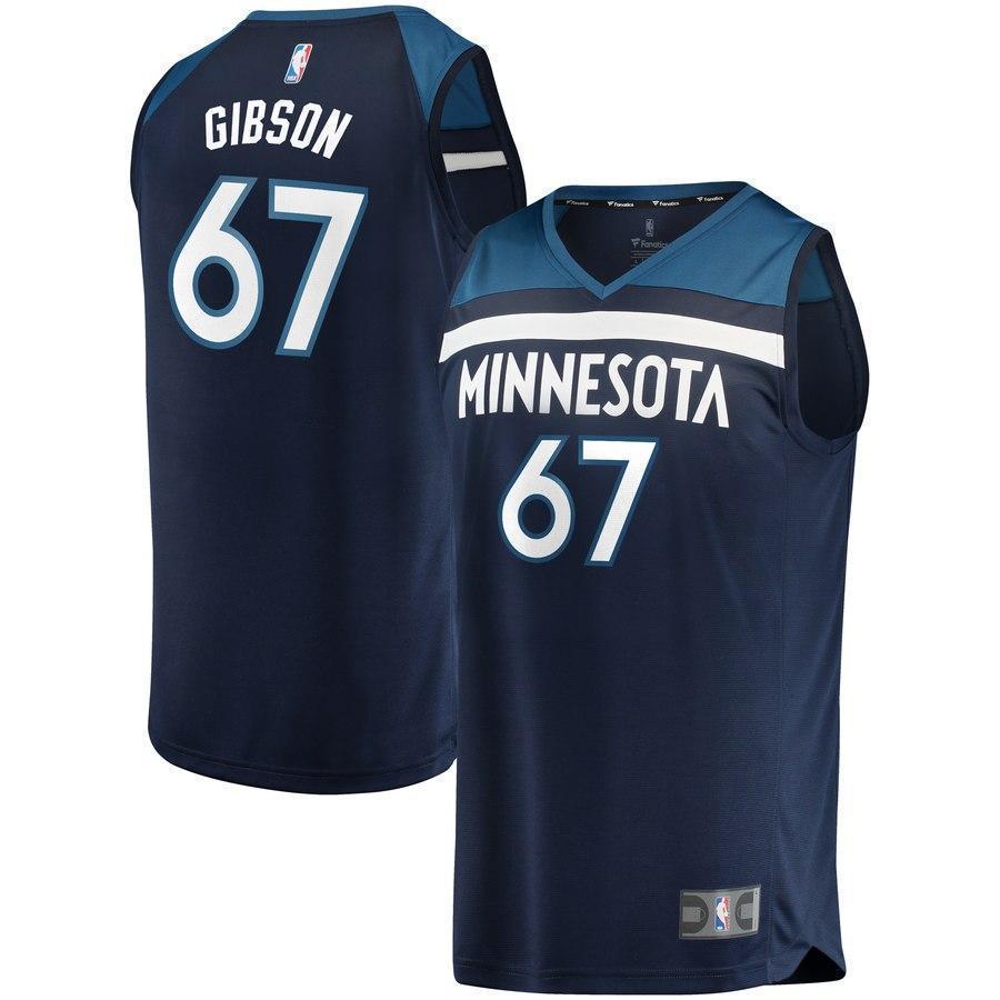 67-Taj Gibson Minnesota Timberwolves  Jersey Green - Icon Edition – Navy