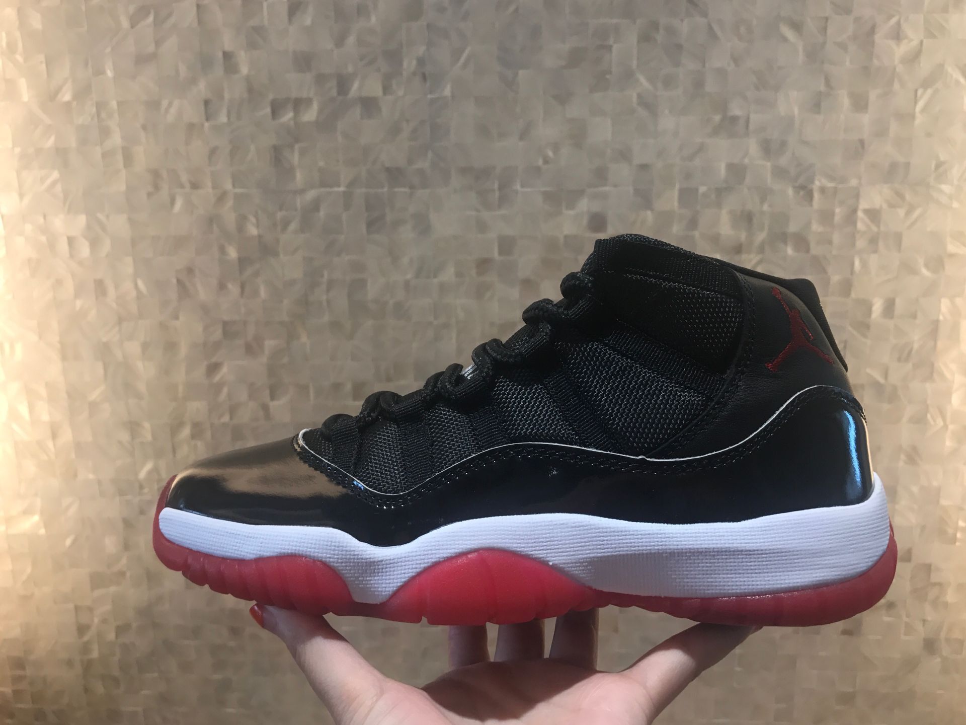 Nike Air Jordan11 New Black and Red Women's Shoes