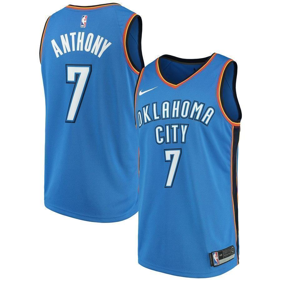 7-Carmelo Anthony Oklahoma City Thunder  Swingman Jersey Blue - Icon Edition