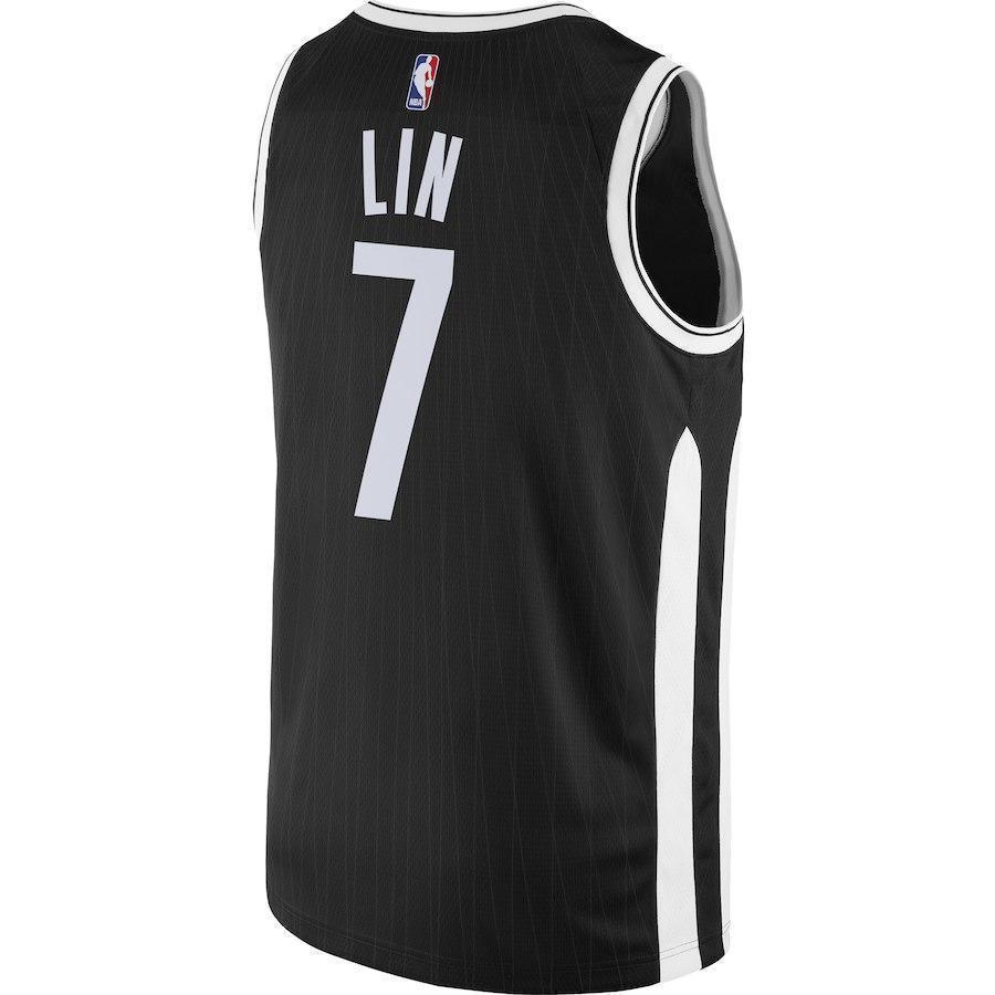 7-Jeremy Lin Brooklyn Nets Swingman Jersey Black - City Edition