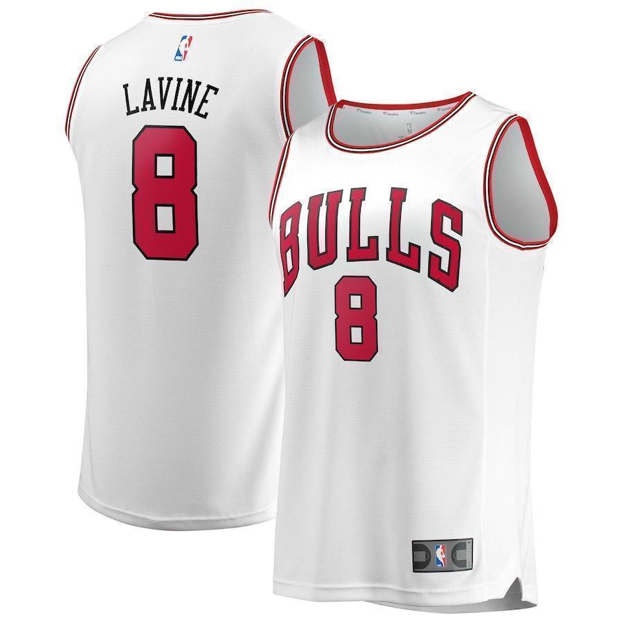 8-Zach LaVine Chicago Bulls Jersey – Association Edition – White