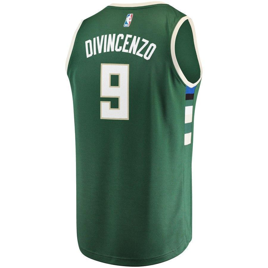 9-Donte DiVincenzo Milwaukee Bucks  Jersey - Icon Edition - Hunter Green