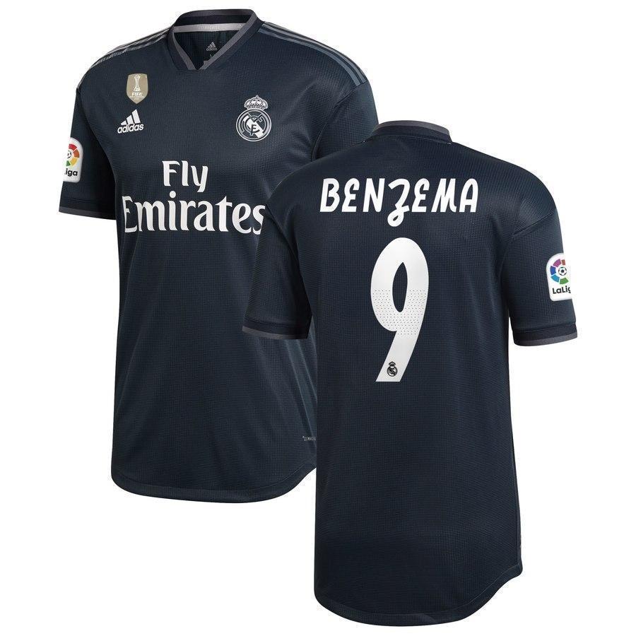 Real Madrid 9-Karim Benzema  Away Soccer Jersey 2018-19 – Gray