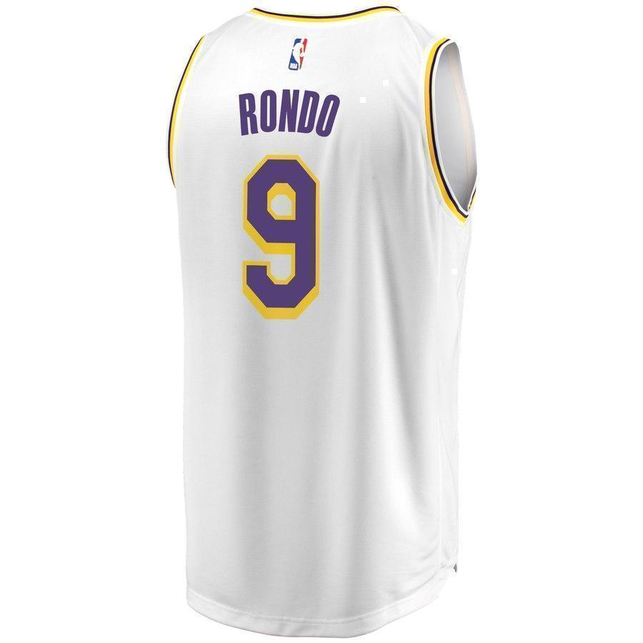 9Rajon Rondo Los Angeles Lakers  Jersey - Association Edition – White