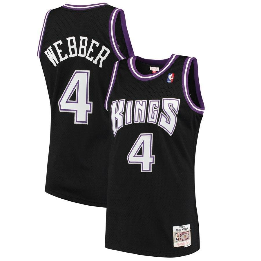 4-Chris Webber Sacramento Kings 2000-01 Hardwood Classics Swingman Jersey - Black