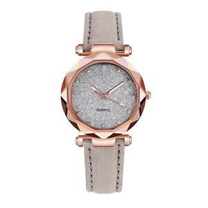 Casual Women Romantic Starry Sky Wrist Watch Leather Rhinestone Designer