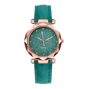 Casual Women Romantic Starry Sky Wrist Watch Leather Rhinestone Designer