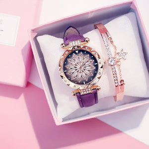 2019 Women Watches Bracelet set Starry Sky Ladies Bracelet Watch