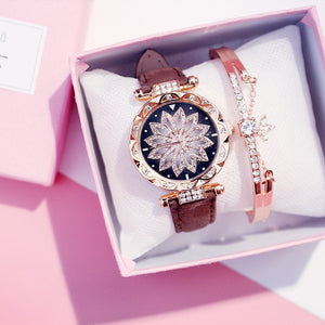 2019 Women Watches Bracelet set Starry Sky Ladies Bracelet Watch