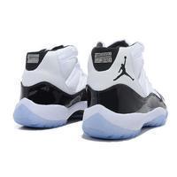 Men's Jordan 11 Concord High 45 Basketball Shoes - White