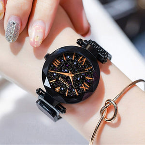 Luxury Women Watches Magnetic Starry Sky Female Clock Quartz