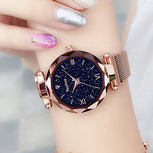 Luxury Women Watches Magnetic Starry Sky Female Clock Quartz