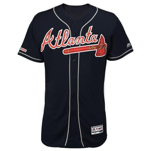 Brian McCann Atlanta Braves Majestic Alternate Collection Flex Base Player Jersey – Navy/Scarlet