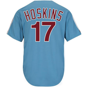 Rhys Hoskins Philadelphia Phillies Majestic Alternate Official Cool Player Jersey - Light Blue