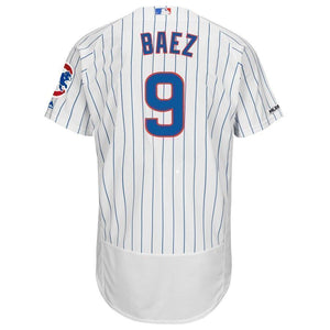 Javier Baez Chicago Cubs Majestic Home Collection Flex Base Player Jersey - White/Royal