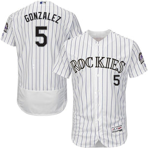 Carlos Gonzalez Colorado Rockies Majestic Home Flex Base Collection Player Jersey - White