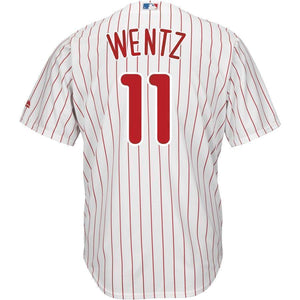 Carson Wentz Philadelphia Phillies Majestic x MLB Crossover Cool Base Player Jersey - White