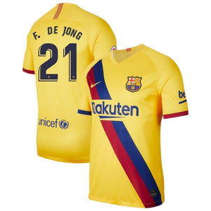 Frenkie de Jong Barcelona 2019/20 Away Stadium Player Jersey - Yellow