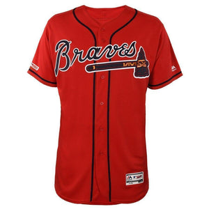 Brian McCann Atlanta Braves Majestic Alternate Collection Flex Base Player Jersey – Navy/Scarlet