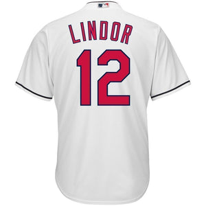 Francisco Lindor Cleveland Indians Majestic Home Big & Tall Cool Base Player Jersey - White