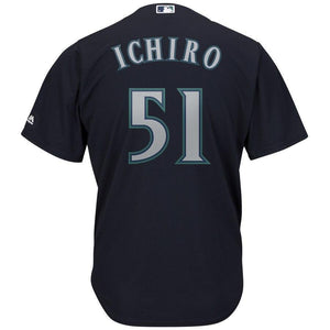 Ichiro Suzuki Seattle Mariners Majestic Official Cool Base Player Jersey – Navy