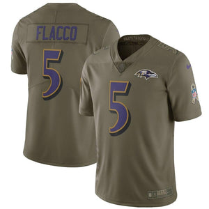 Joe Flacco Baltimore Ravens Nike Salute to Service Limited Jersey - Olive