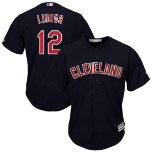 Francisco Lindor Cleveland Indians Majestic Home Big & Tall Cool Base Player Jersey - White