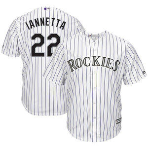 Chris Iannetta Colorado Rockies Majestic Home Cool Base Player Jersey – White