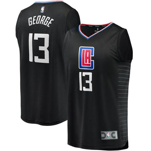 Paul George LA Clippers Fanatics Branded Fast Break Replica Jersey Black - Statement Edition