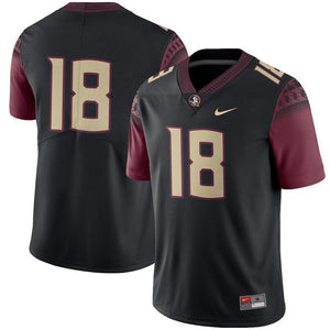 #18 Florida State Seminoles Football Game Jersey – Black