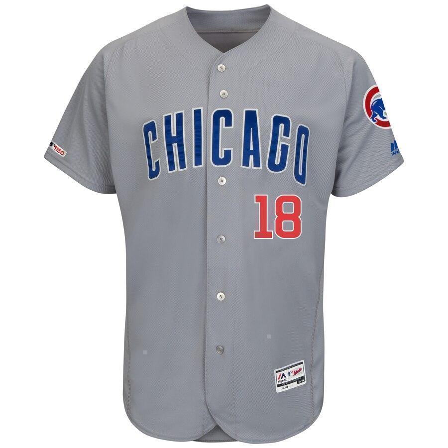 Ben Zobrist Chicago Cubs Majestic Road Flex Base Collection Player Jersey – Gray/White