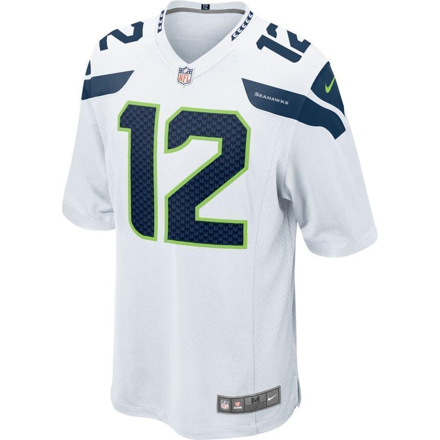 12s Seattle Seahawks Nike Alternate Game Jersey - White