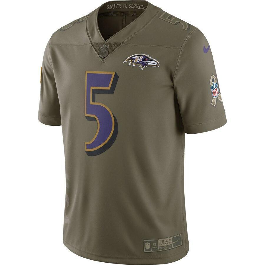 Joe Flacco Baltimore Ravens Nike Salute to Service Limited Jersey - Olive